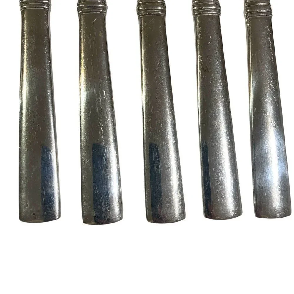 Lot of 5 Reed & Barton Heritage Mint Regent Stainless Steel Serrated Steak Knive